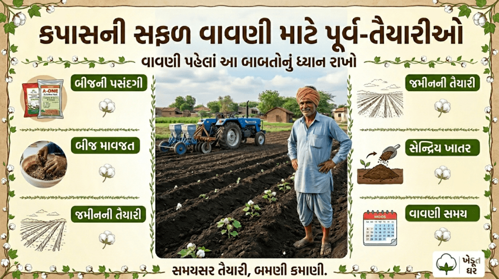 કપાસની વાવણી પહેલાંની તૈયારી